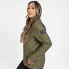 Grunt Style Women's 1/2 Zip Waffle Top - Military Green