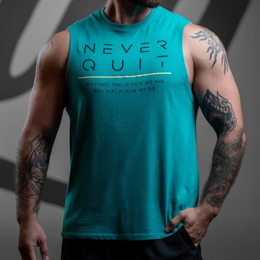 Never Quit Muscle Tank - Heather Aqua – Grunt Style, LLC
