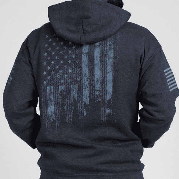 1776 Flag Hoodie - Dark Heather Gray