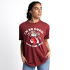 Grunt Style Women's Santa Came Twice Boyfriend Fit T-Shirt - Red Plum