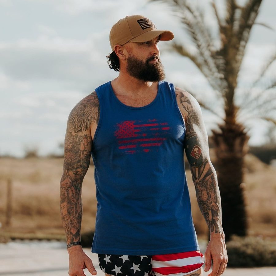 Men's Vintage American Tank - Royal – Grunt Style, LLC
