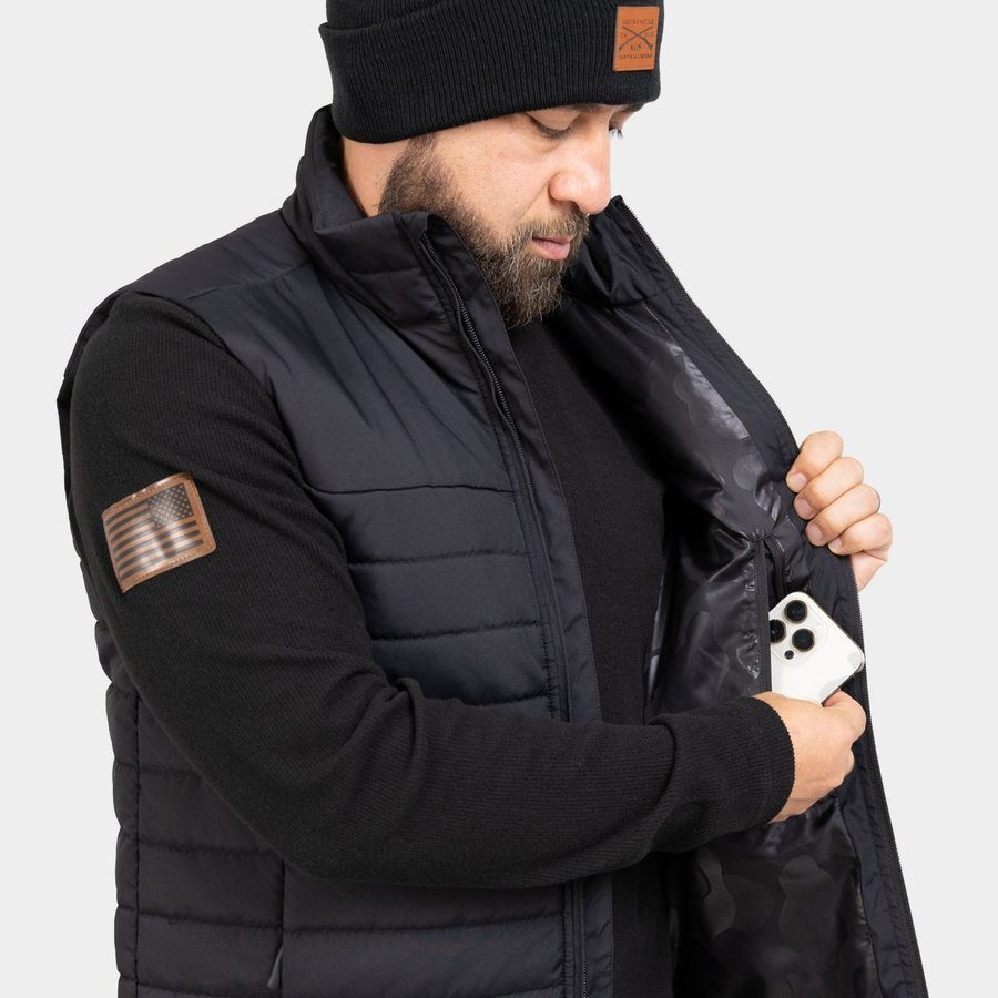 Grunt Style Men's Quilted Vest - Black