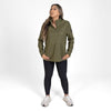 Grunt Style Women's 1/2 Zip Waffle Top - Military Green