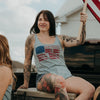 Women's Ammo Flag 2.0 Flowy Tank - Stonewash Denim