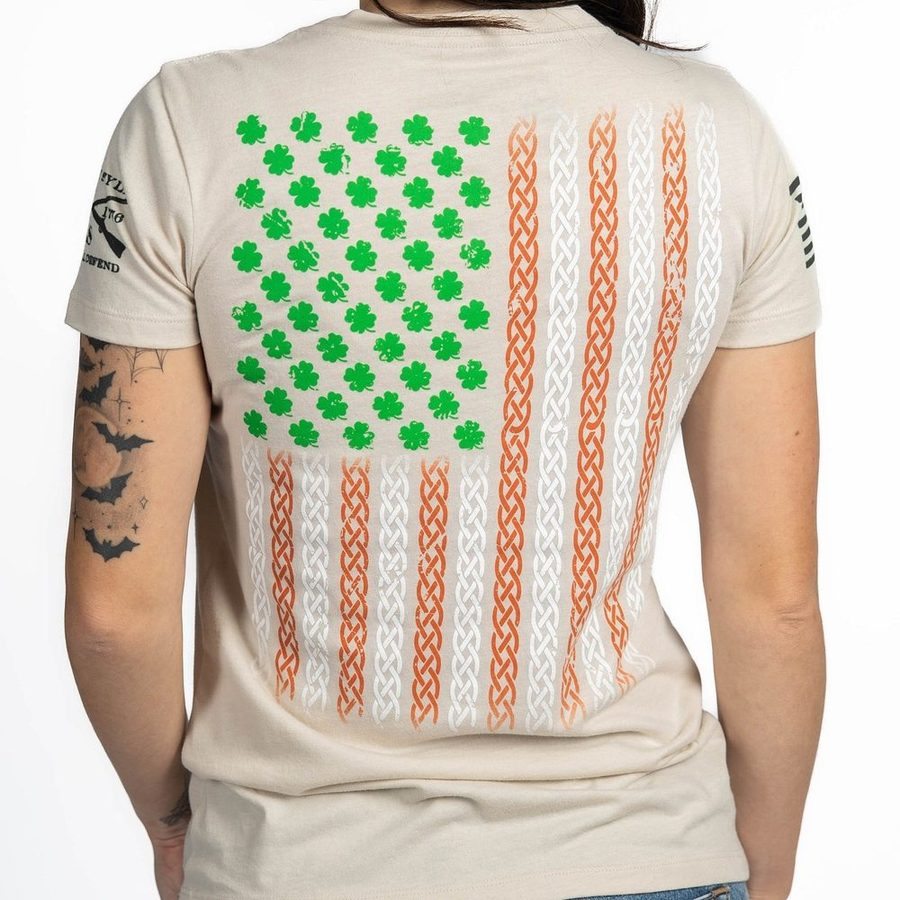 Women's This We'll Defend Irish Colors Slim Fit T-Shirt - Sand