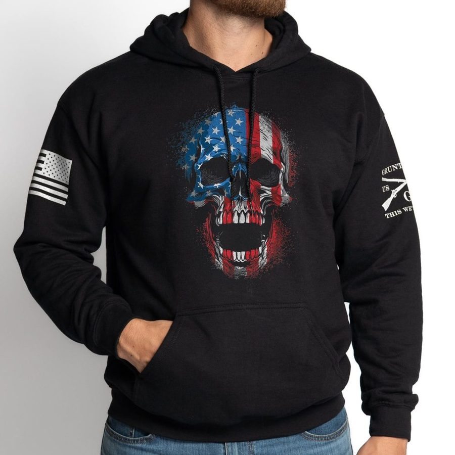 American Reaper Skull Hoodie - Black