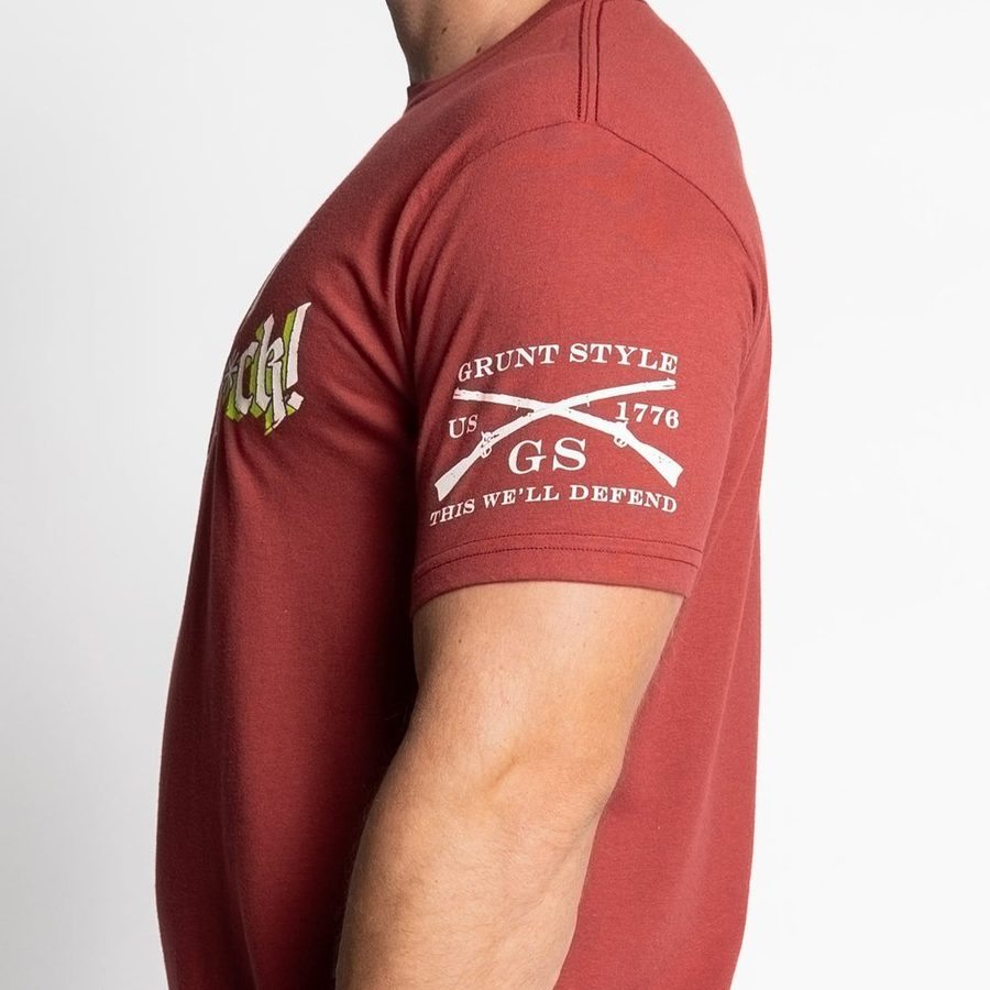 Grunt Style Bah Hum-F*ck T-Shirt - Red Plum