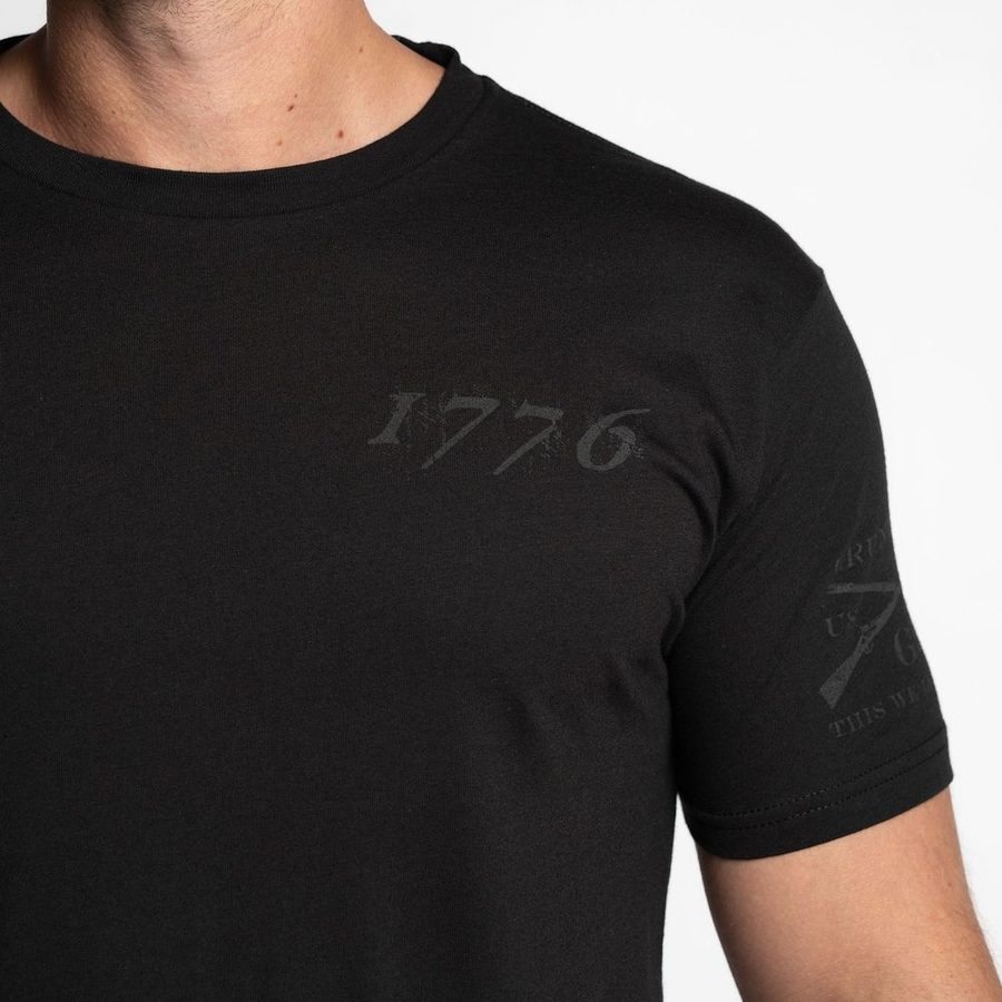 Grunt Style Blackout 1776 Flag T-Shirt - Black