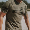 Grunt Style Vietnam War Redacted Flag - Military Green T-Shirt