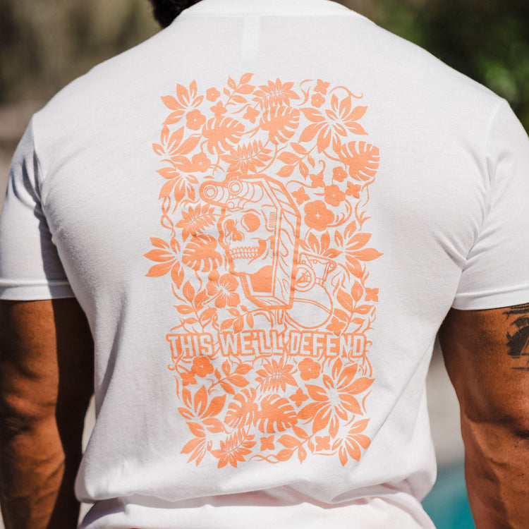 Hawaiian Print T-Shirt - Skull Shirts 