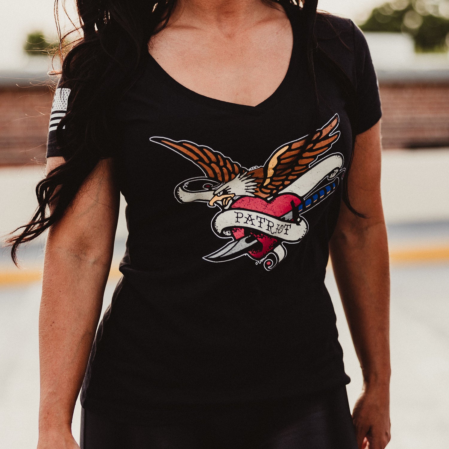 Patriotic Tops for Women - Tattoo Inspired T-Shirt 