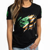 Grunt Style Women's Still Standing Irish Colors V-Neck - Black T-Shirt