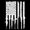 American flag with rifles replacing the stripes on a black background