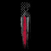 American flag design with a red stripe on a black background