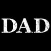 White 'DAD' text on a black background