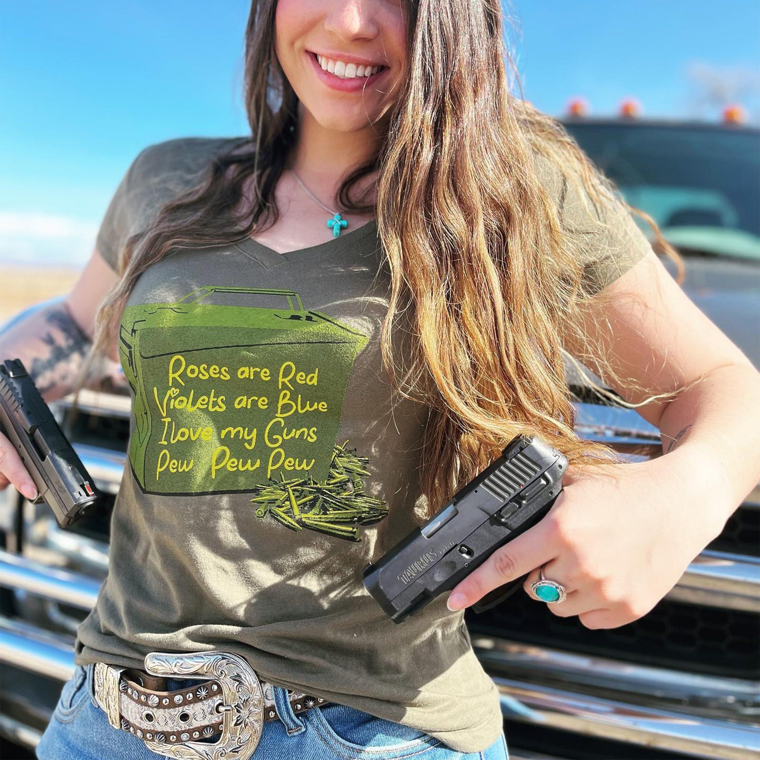 Gun Shirt for Women - Love Guns Poem 