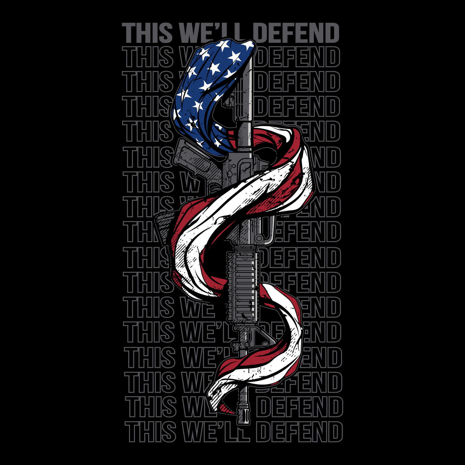 Patriotic T-Shirt - Gun Shirt - This We'll Defend Design 