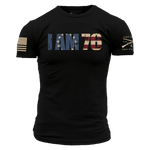Patriotic T-Shirt - I Am 76 - Black 