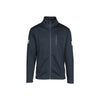 Dark gray jacket with a zipper on a white background