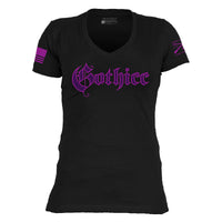 Women's Gothicc V-Neck T-Shirt - Black