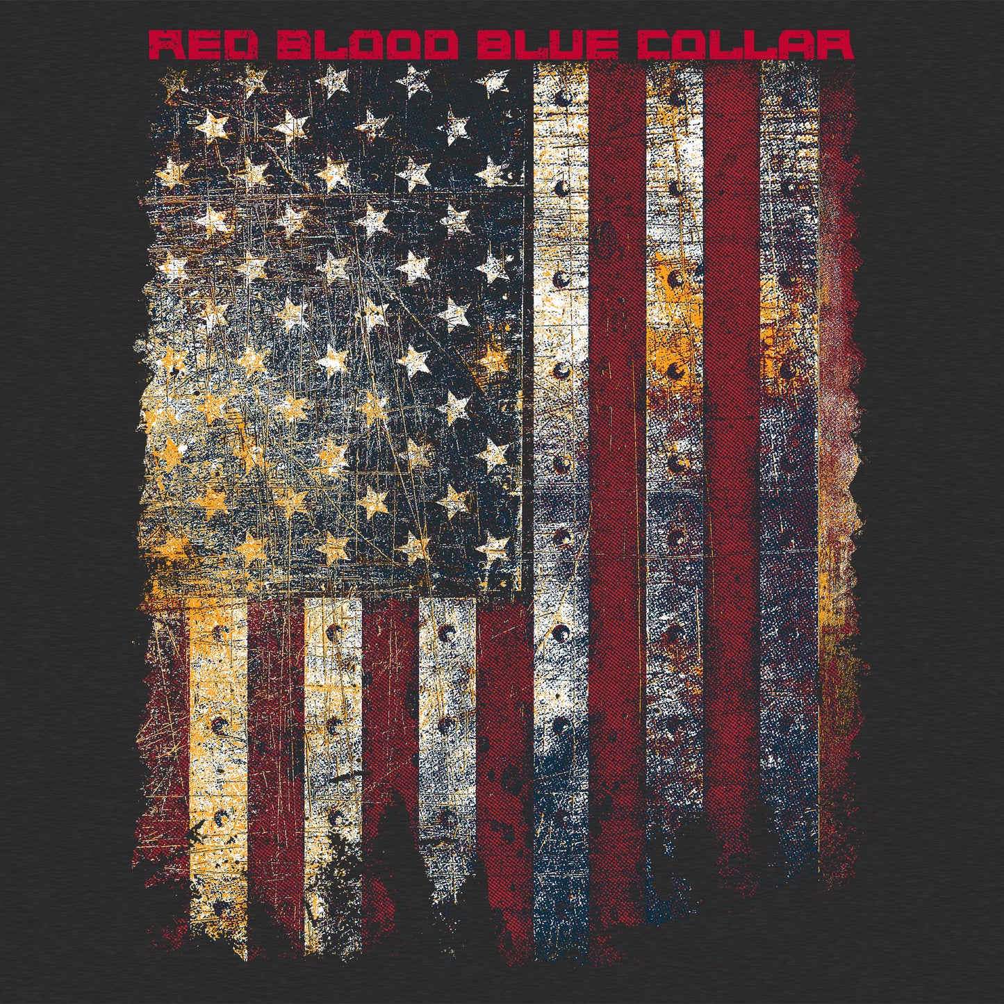 Patriotic Shirt - Red Blood Blue Collar - American Flag 