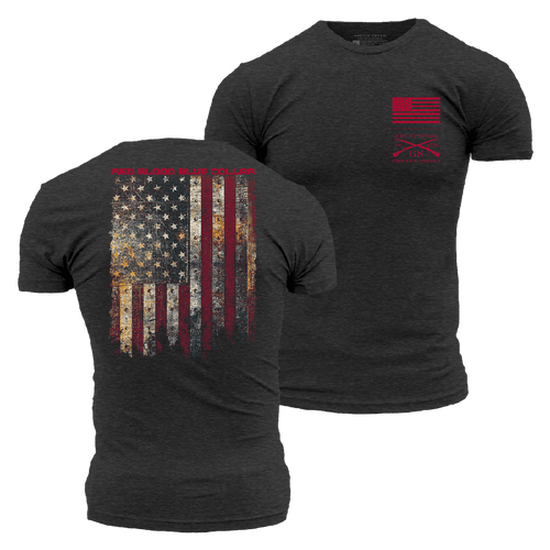 Red Blood Blue Collar Patriotic Shirt 
