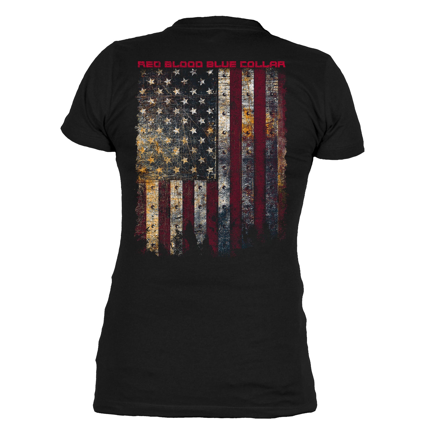 Patriotic T-Shirts for Women - Red Blood Blue Collar