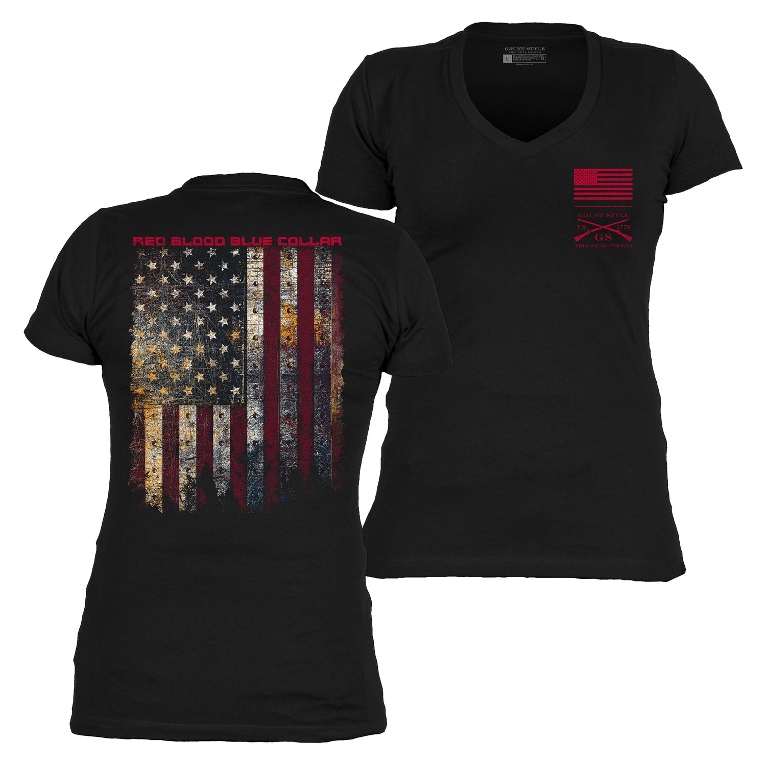 Patriotic Clothing for Women - Red Blood Blue Collar 