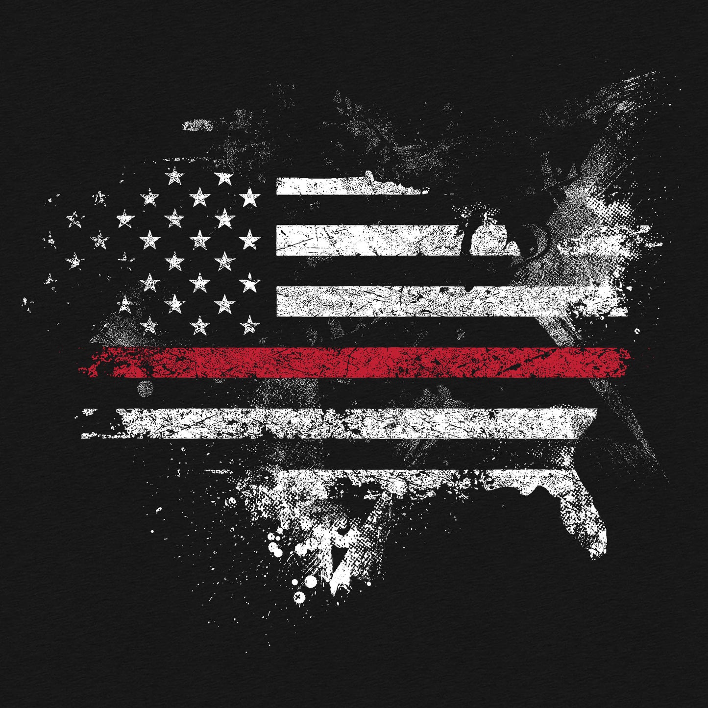 Firefighter Shirt - USA Red Line