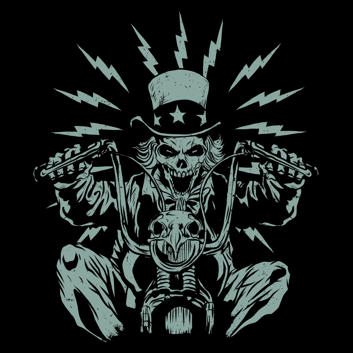 Patriotic Apparel - Uncle Sam Motorcycle 
