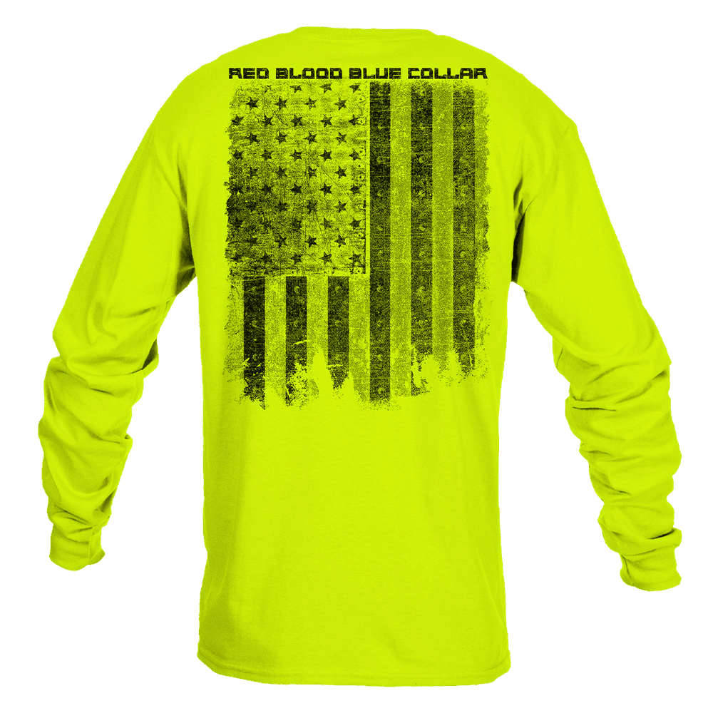 Red Blood Blue Collar™ Long Sleeve - Safety Green – Grunt Style, LLC