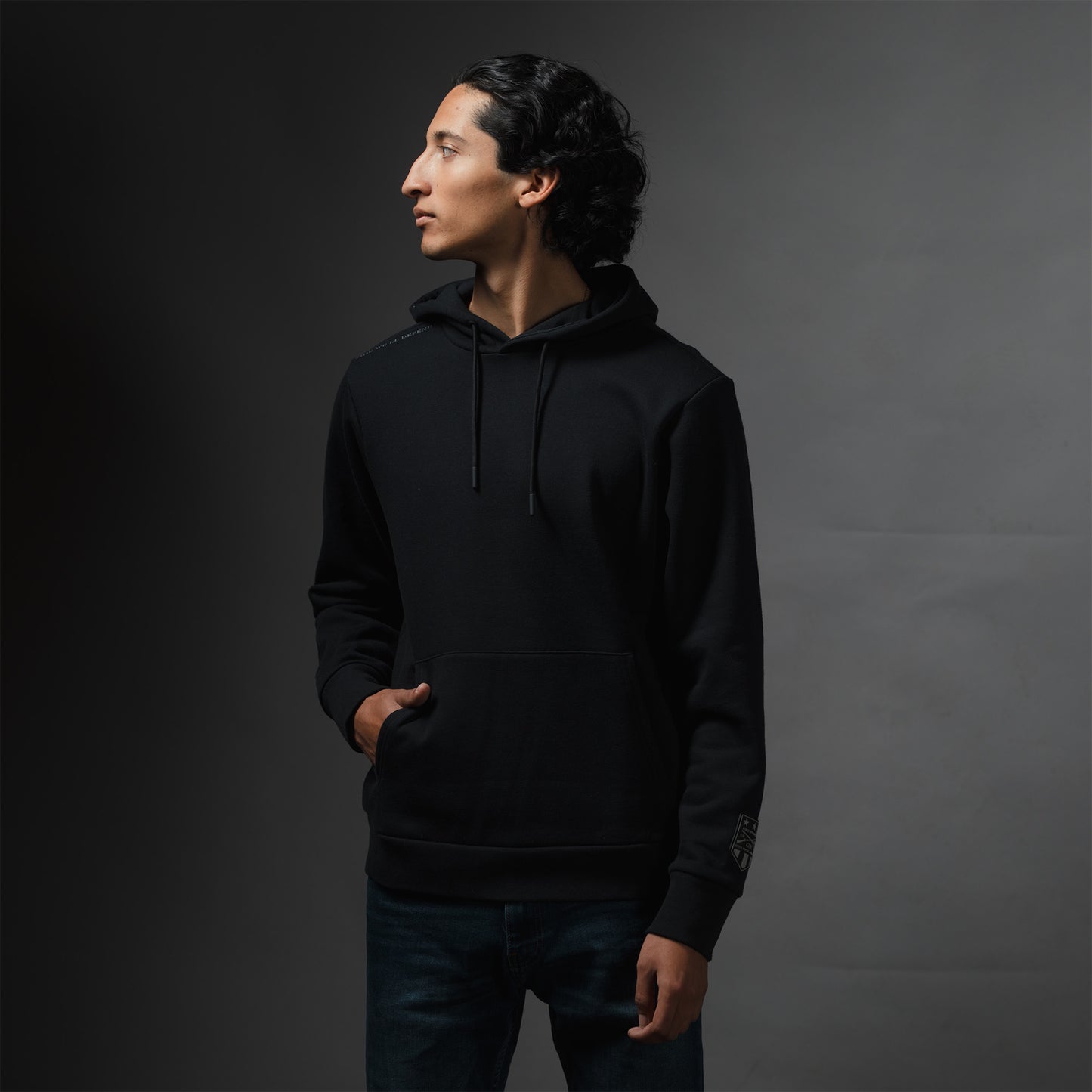 Men's High-Performance Black Hooded Sweatshirt