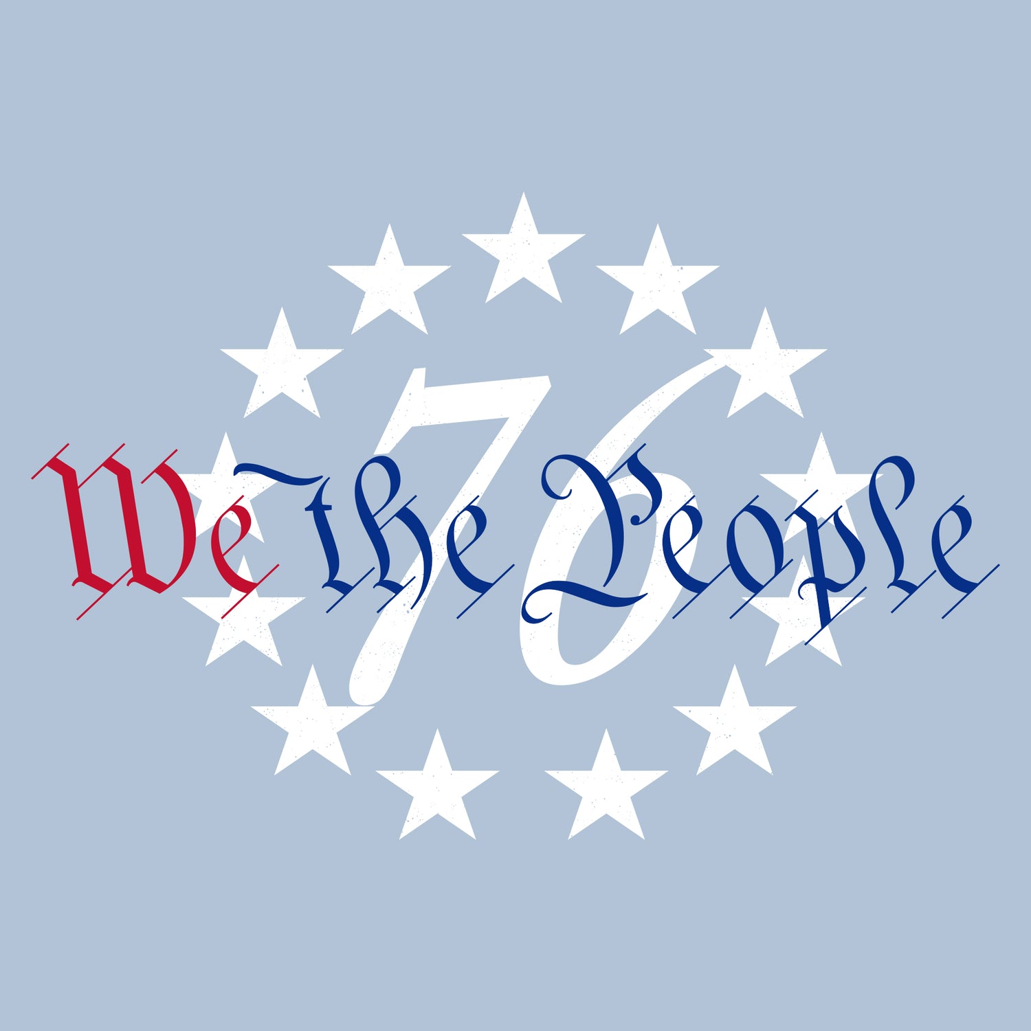 Patriotic Shirt - We the People - Heather Blu e
