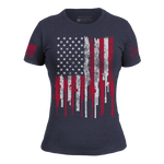 Gun Shirt - American Flag Shirt with Guns for Women