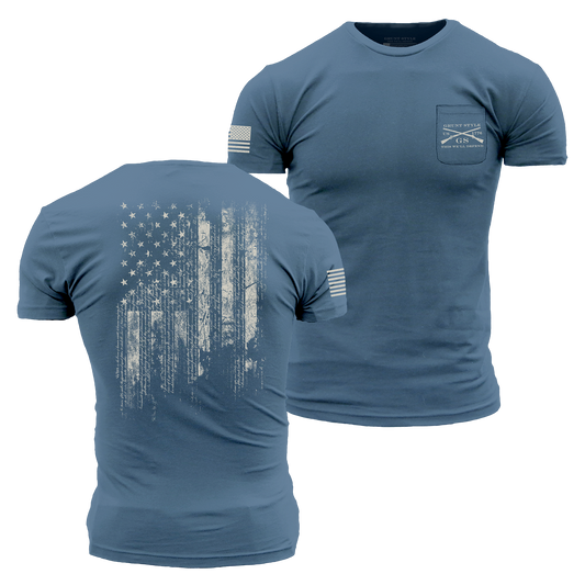 1776 Flag Pocket T-Shirt - Captain's Blue