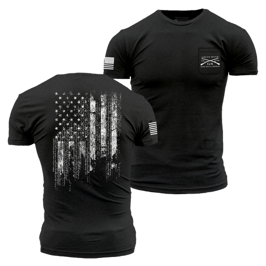 1776 Flag Pocket T-Shirt - Black Heather