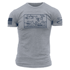 Military Pop Art T-Shirt - Dark Heather Gray