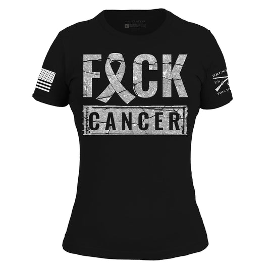 Women's F*ck Cancer Slim Fit T-Shirt - Black