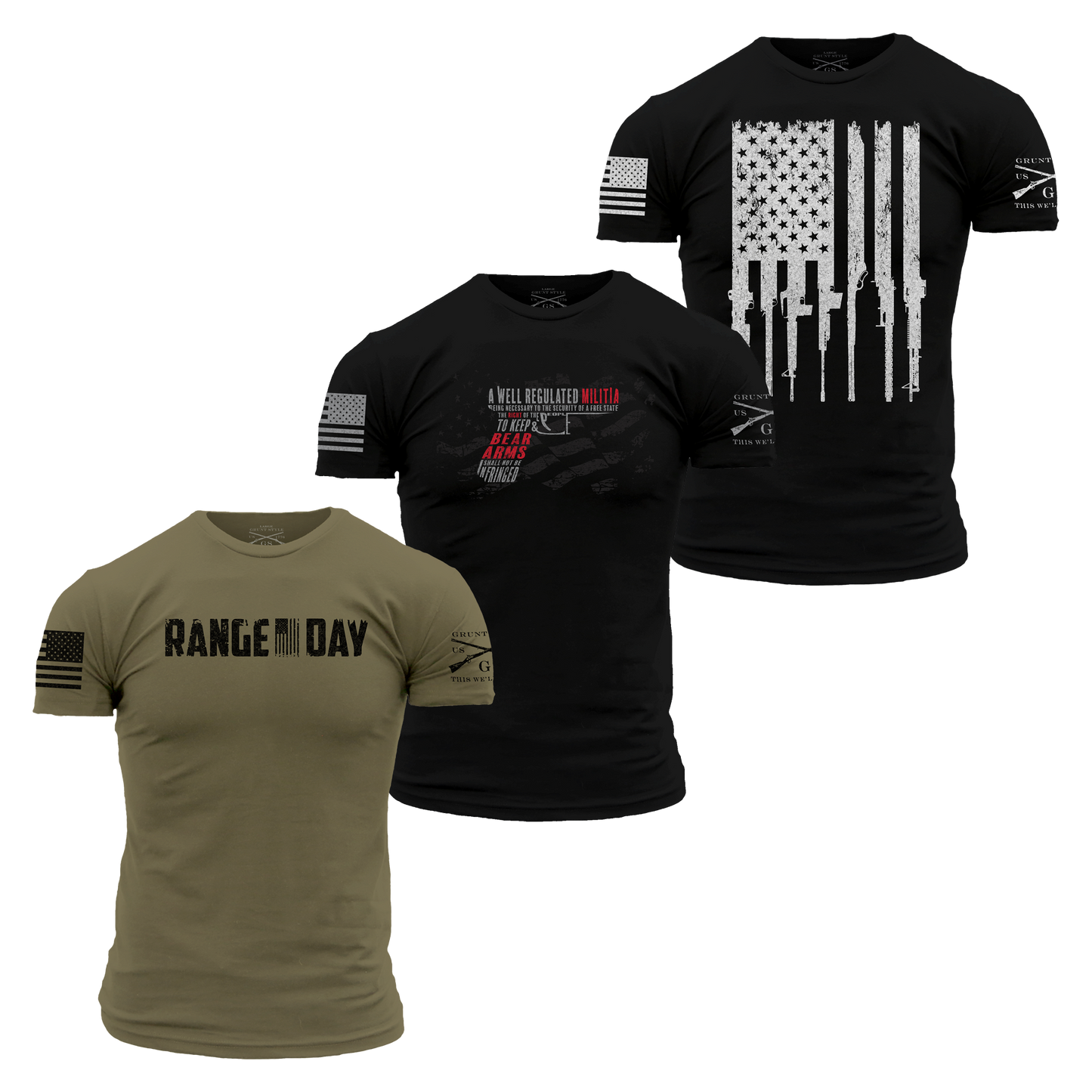 Gun Shirts for Men - 3 Pack Shirt Bundle 