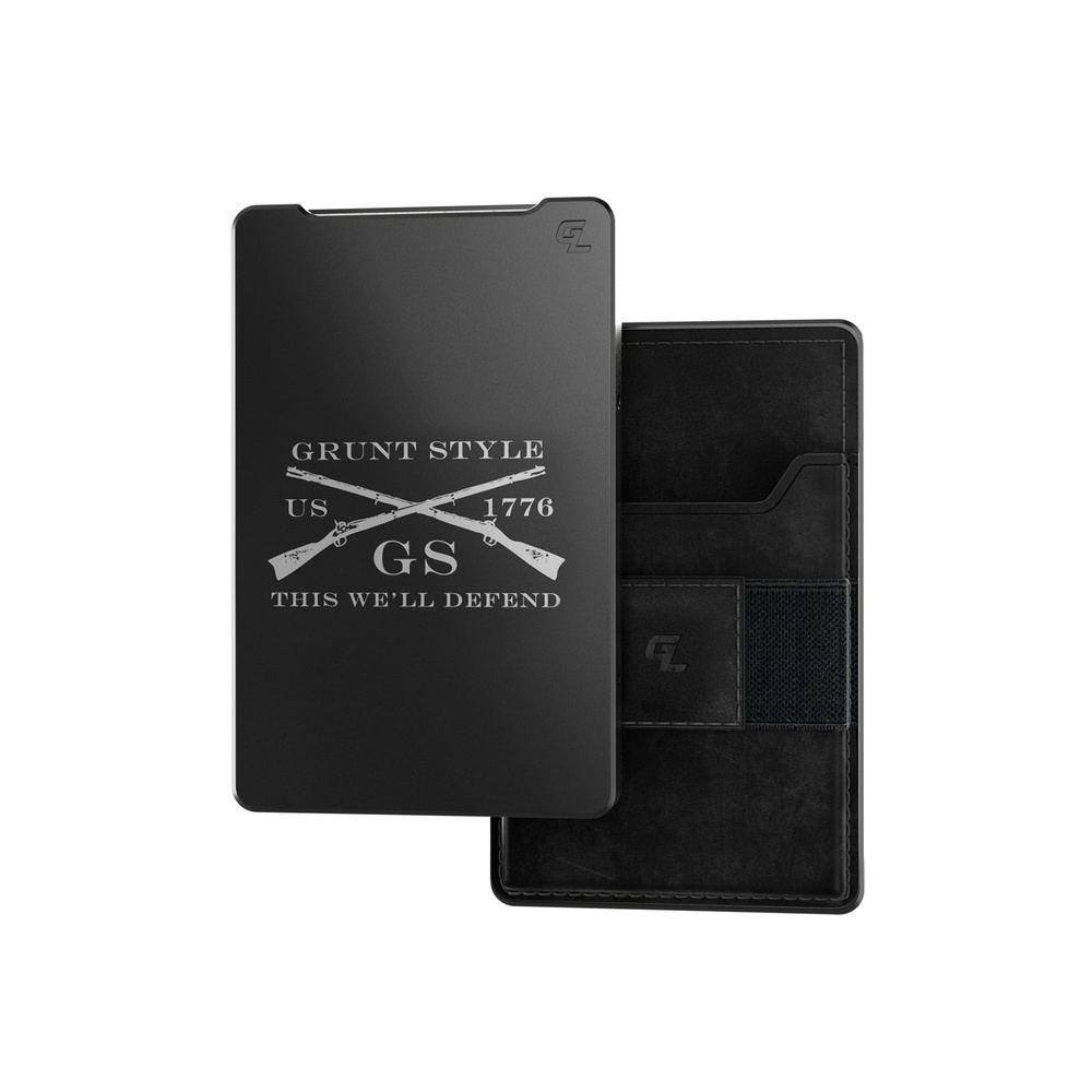 Groove Life® x Grunt Style Leather Gun Metal and Black Wallet Grunt