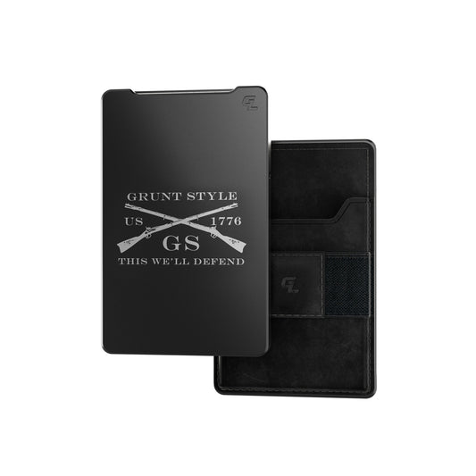Groove Life® x Grunt Style Leather Gun Metal and Black Wallet