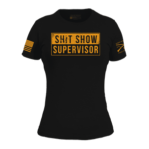 Women's Sh*t Show Supervisor Slim Fit T-Shirt - Black