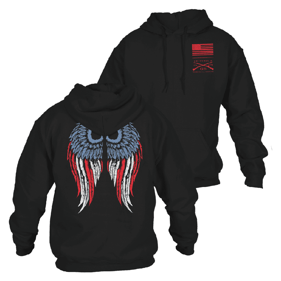 Women s Freedom Angel Hoodie Black