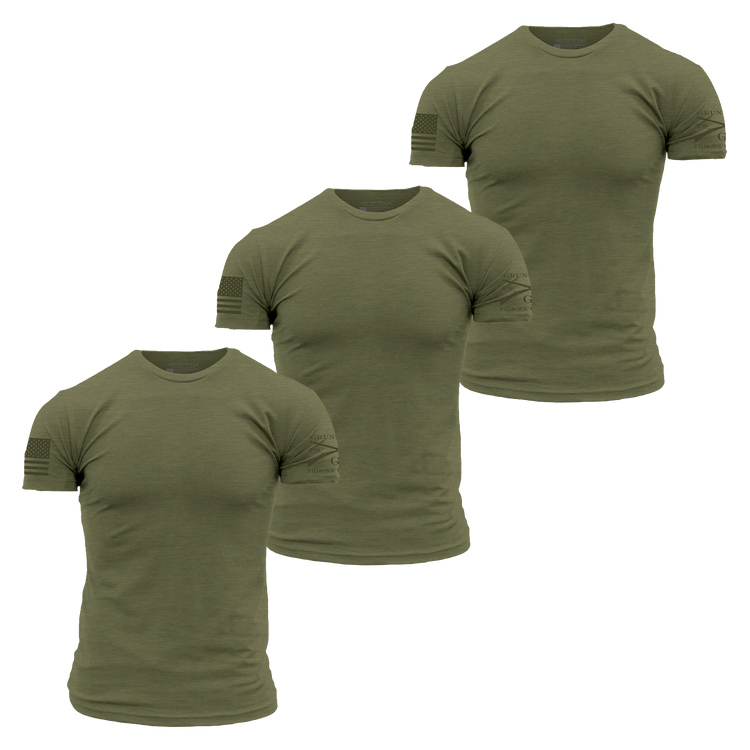 Basic T-Shirts - Military Green - 3 Pack – Grunt Style, LLC