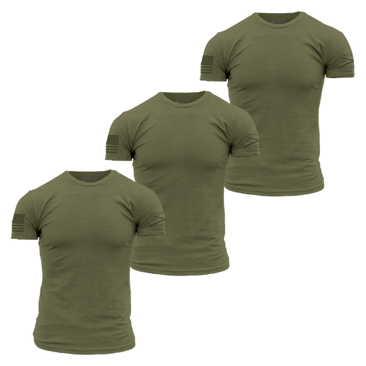 Basic T-Shirts - Military Green - 3 Pack