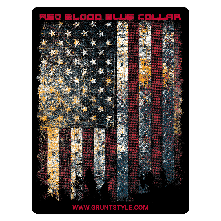 Red Blood Blue Collar™ Sticker – Grunt Style, LLC