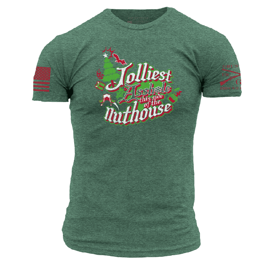 This Side of the Nuthouse T Shirt Heather Forest Green Grunt Style LLC