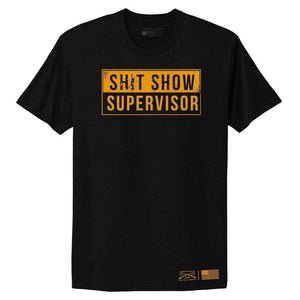 Women's Sh*t Show Supervisor Boyfriend Fit T-Shirt - Black