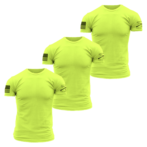 Basic T-Shirts - Safety Green - 3 Pack