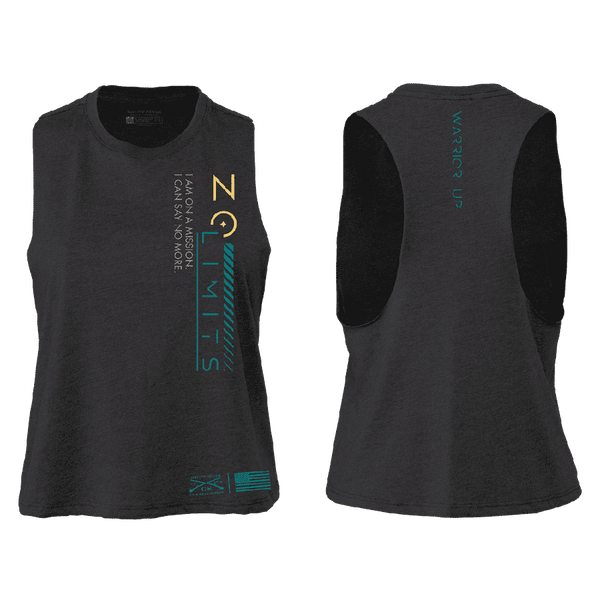 Women's No Limits Racerback Cropped Tank - Dark Heather Gray